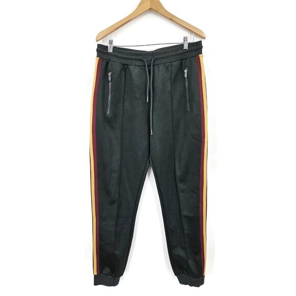 Jared Lang After Hours Track Pants Men L Green Stripe - Picture 1 of 6
